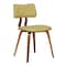 Armen Living Jaguar Mid-Century Dining Chair in Walnut Wood and Green Fabric LCJASIWAGREEN - alternate 1
